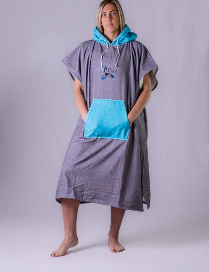 ISWEAR Poncho UNISEX Pilkas/mėlynas