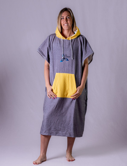 ISWEAR Poncho UNISEX Pilkas/geltonas